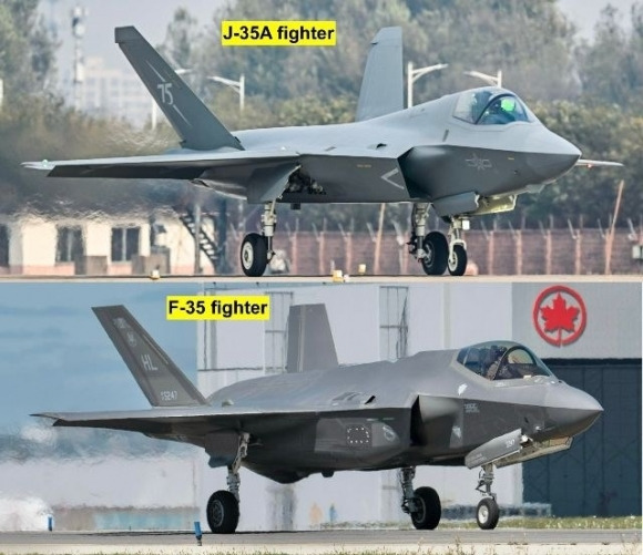 J-35A와 F-35의 비교 이미지