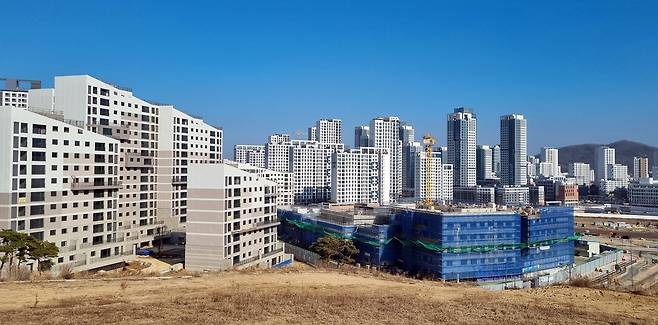 입주 앞둔 세종시 산울동 아파트단지. [연합]