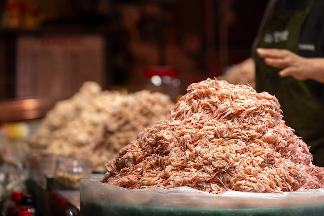 김장철을 맞은 '외포항수산물판매장'. 특산품인 강화 추젓이 인기다. / 이건송 영상미디어 기자