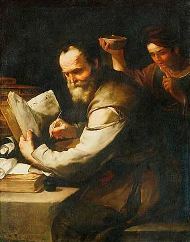 루카 조르다노, 소크라테스의 목덜미에 물을 붓는 크산티페, 1660년경, 캔버스에 유채, 개인소장