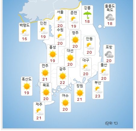 ⓒ기상청: 내일(11일) 오후 날씨