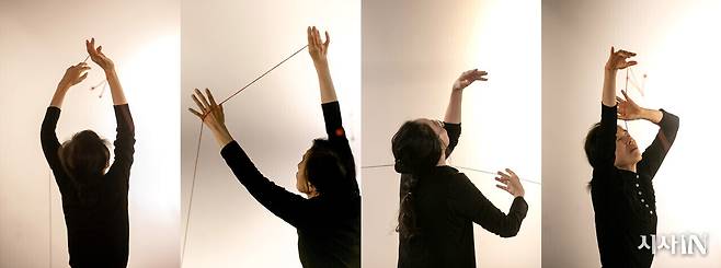 10월26일 ‘도시의 노마드’ 월례 모임에서 회원들이 줄을 이용해 새로운 동작들을 시도하고 있다. ⓒ시사IN 신선영