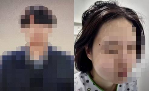 경남 거제에서 전 여자친구의 집을 찾아가 폭행해 숨지게 한 20대 남성 A씨로 추정돼 온라인상에 퍼진 사진(왼쪽), 폭행을 당해 입원 치료 중 숨진 B씨. [온라인 커뮤니티·JTBC 방송화면 캡처]