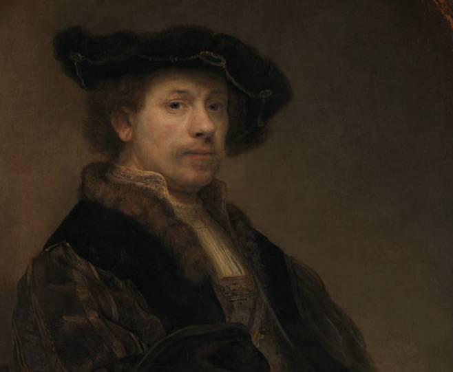 소위 잘나가는 시기에 자신을 그린 모습. 렘브란트, 34세의 자화상, 1640.(확대) [영국 내셔널갤러리]