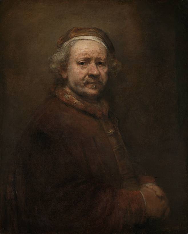 죽기 직전에 자기 자신을 그린 그림. 렘브란트, 63세의 자화상, 1669. [국립중앙박물관]
