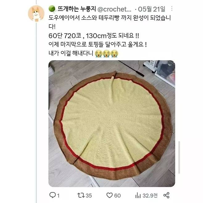 뜨개질고수가 만든 피자담요.jpg