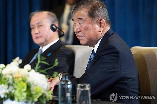 한미일 정상회의 참석한 이시바 시게루 일본 총리 [리마 AFP=연합뉴스. 재판매 및 DB 금지]