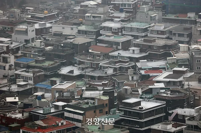 서울 용산구 일대의 빌라 밀집 지역. 경향신문 자료사진