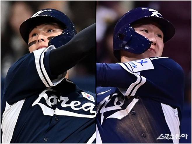 2024 WBSC 프리미어12를 비롯해 국제대회 경험으로 또 다른 성장 동력을 얻고 있는 롯데 윤동희(왼쪽)와 나승엽. 스포츠동아DB