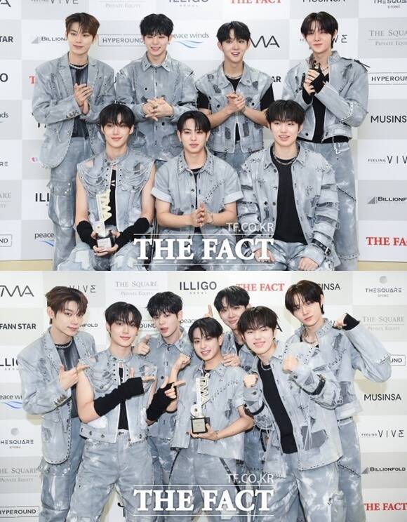 그룹 이븐이 '더팩트 뮤직 어워즈'에 첫 참석해 수상한 소감을 밝혔다. /교세라 돔 오사카=장윤석 기자