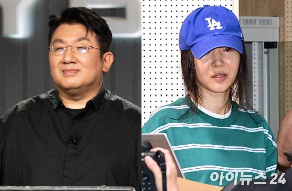 방시혁 하이브 의장(왼쪽), 민희진 어도어 전 대표. [사진=하이브, 정소희 기자]