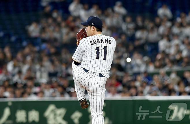 MLB 진출에 도전하는 스가노. ⓒ AFP=뉴스1