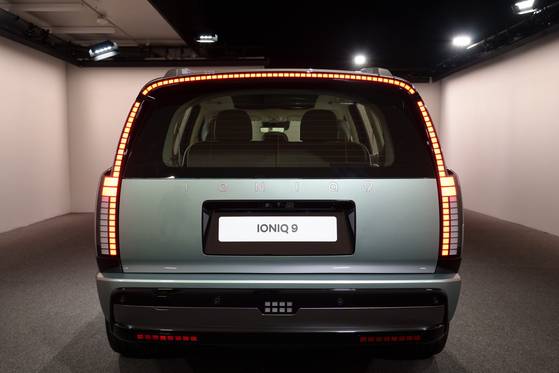 The Hyundai Ioniq 9 during the vehicle's media preview event held in Los Angeles in November [CHO YONG-JUN]