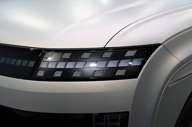 The Hyundai Ioniq 9 during the vehicle's media preview event held in Los Angeles in November [CHO YONG-JUN]