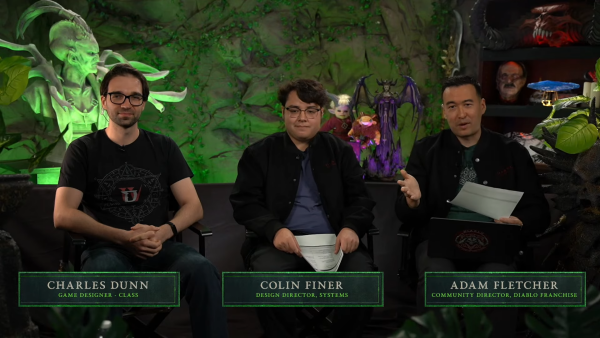 - 찰스 던 게임 디자이너, 콜린 파이너 수석 게임 디자이너, 애덤 플레처 어소시에이트 커뮤니티 디렉터