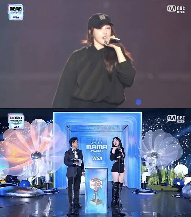 래퍼로 변신한 이지아(위), 시상자로 나선 나영석 PD와 이영지(아래). 사진ㅣ‘마마 어워즈’ 방송 캡처