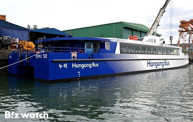 25일 경남 사천에서 열린 '한강버스 안전기원 진수식'에서 선보인 한강버스 외관/사진=서울시 제공