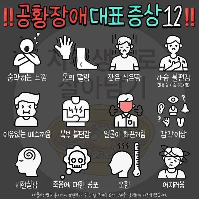 공황장애 대표증상 12
