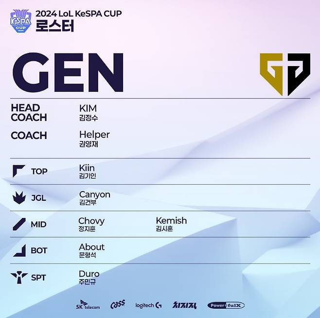 2024 케스파컵 젠지 로스터