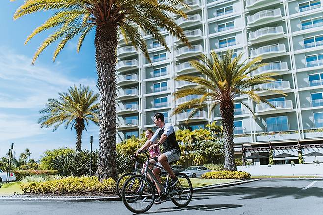 투숙객들에게 무료로 제공되는 자전거. 사진제공|팜투어