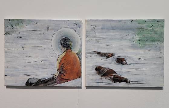 현대미술가 임영주의 '심우도'에서 영감을 받은 회화 연작 중 부분.  문소영 기자