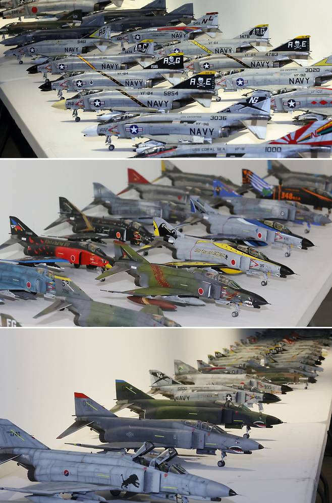 팬톰 특별전 - 대한민국공군 팬텀 퇴역기념 - 황태우 作 저 수많은 팬톰이 한 사람의 모델러가 만든 작품이라는 사실이 놀랍다.