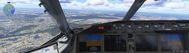 사실적으로 구현된 비행기 내부