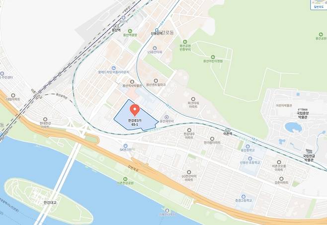 아세아아파트 위치도.