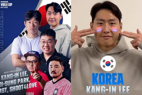 박지성, 이강인, 감스트 등이 '킹스 월드컵 네이션스'에 한국 대표로 참가한다. 사진은 포즈를 취하는 한국 대표 선수들의 모습. /사진=킹스리그 인스타그램 캡처