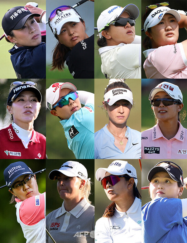 미국여자프로골프(LPGA) 투어 2024시즌 활약한 양희영, 고진영, 김세영, 유해란, 리디아 고, 김효주, 넬리 코다, 임진희, 하타오카 나사, 찰리 헐, 김아림, 최혜진 프로. 사진제공=ⓒAFPBBNews = News1 