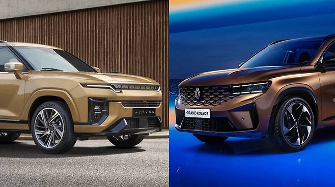 사진 : KGM 액티언, 르노 그랑 콜레오스