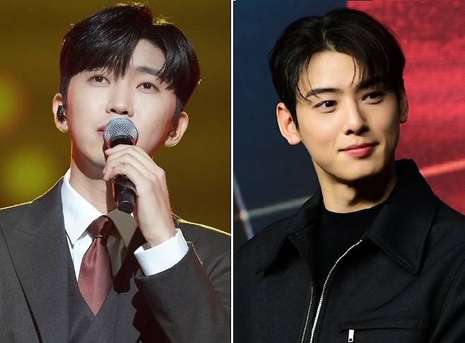 가수 임영웅과 가수 겸 배우 차은우.[사진=물고기뮤직, 연합뉴스]