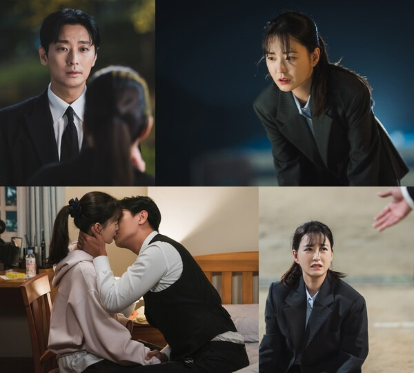 ▲ 8일 방송되는 tvN '사랑은 외나무다리에서' 장면들. 정유미는 주지훈과 키스 이후 일상생활 불가 상태에 이른다. 제공|tvN