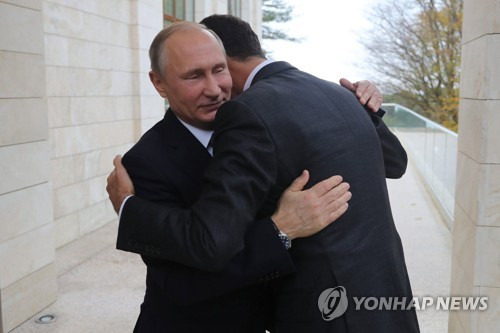 러시아의 군사적, 정치적 지원에 크게 의존해온 아사드 정권 [EPA 연합뉴스 자료사진. 재판매 및 DB 금지]