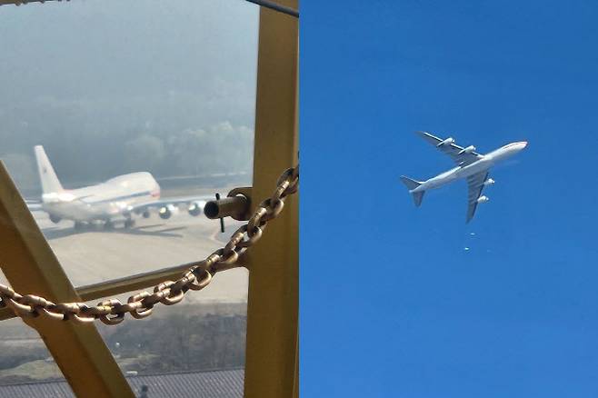 10일 대통령 전용기가 경기 성남 서울공항에서 비행하고 있다. (사진=군인권센터 제공)