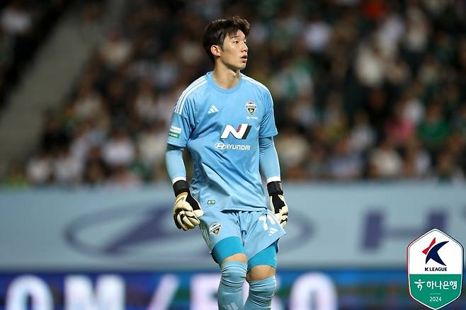 전북의 K리그1 잔류를 이끈 젊은 골키퍼 김준홍이 미국 MLS 진출을 타진하고 있다. 행선지는 D.C.유나이티드가 가장 유력하다. 사진제공｜한국프로축구연맹