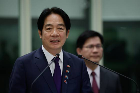 대만 집권여당인 민주진보당(민진당) 라이칭더 총통이 지난 6일 공항에서 연설하고 있다. (사진=연합뉴스)