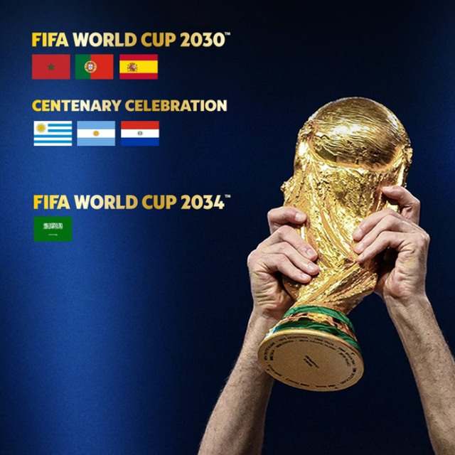 2030∙2034년 월드컵 개최지 확정 포스터. 국제축구연맹(FIFA) 제공