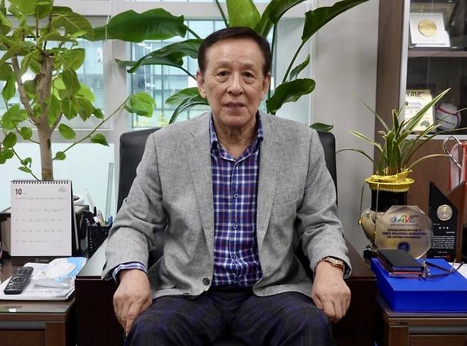 3선에 도전하는 오한남 대한배구협회장 [촬영 이동칠]