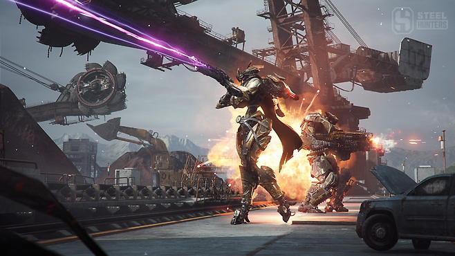 미래를 무대로 '헌터'들이 자원을 두고 대결하는 슈터 게임이다(제공=워게이밍).