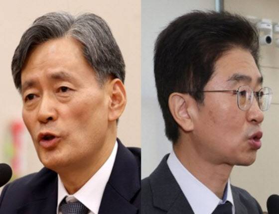 12일 내란 혐의로 나란히 구속영장이 청구된 조지호 경찰청장(왼쪽)과 김봉식 서울경찰청장. 사진=연합뉴스