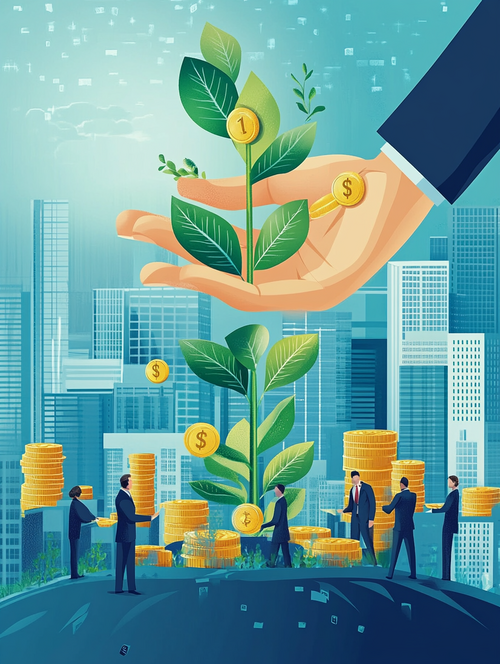 투자자들의 자금 이동을 주제로 AI가 그린 이미지.