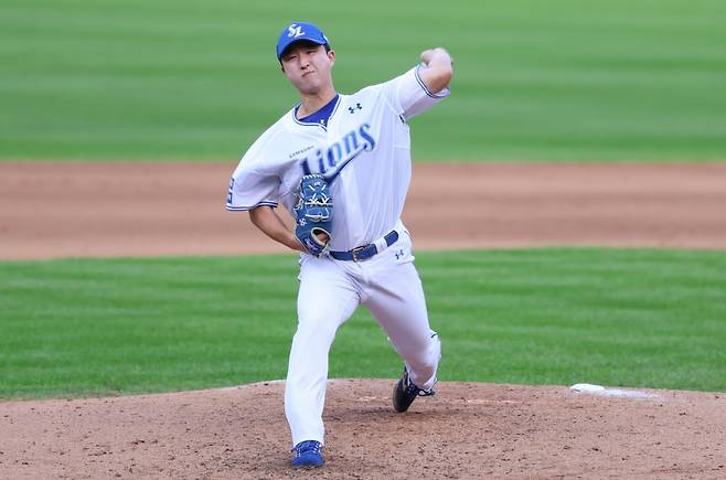 삼성 라이온즈 시절 최채흥의 모습. /사진=삼성 라이온즈 제공