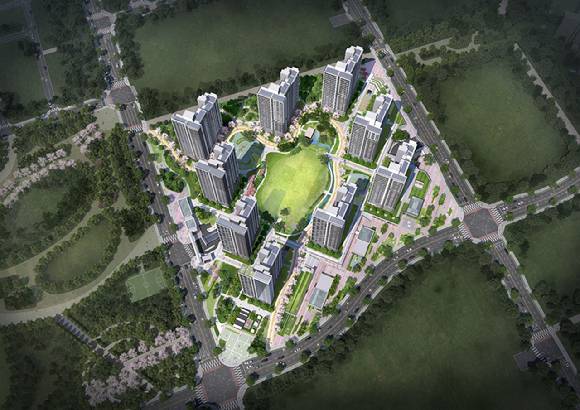 평택고덕국제화계획지구 P-2구역, Abc-25블럭 조감도. [사진=한양]