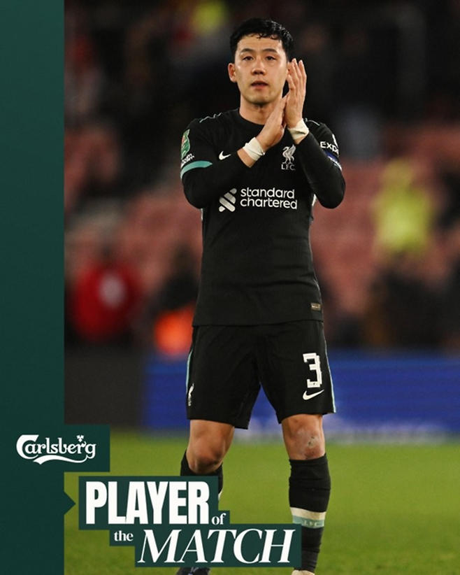 ▲ 엔도는 울버햄턴을 비롯해 입스위치타운, 풀럼 등 프리미어리그 구단들로부터 관심을 받고 있으며, 이탈리아 세리에A AC밀란도 영입 후보 중 하나였다. 그런데 리버풀에서 센터백으로 기량을 발휘해 상황이 또 달라졌다.