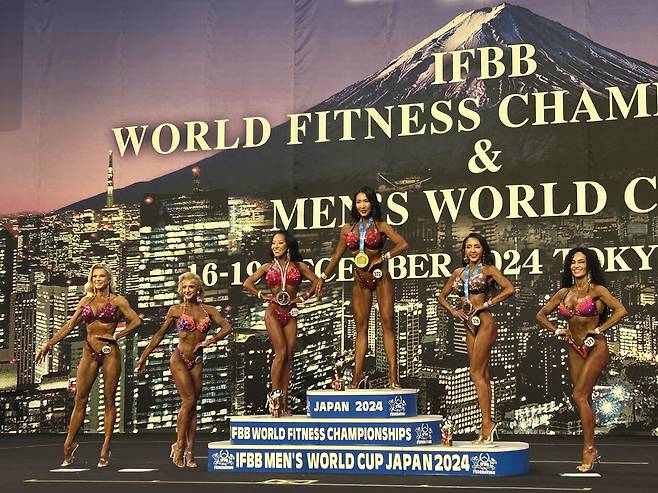 2024 IFBB 세계여자선수권대회 마스터 비키니 50세 이상 부문에서 우승한 김종년 [대한보디빌딩협회 제공. 재판매 및 DB 금지]