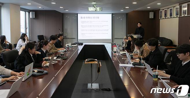 서울 서대문구 한국케이블TV방송협회에서 '홈쇼핑-유료방송 분쟁의 합리적 해결방안 모색을 위한 기자 설명회'가 진행됐다 2023.12.27/뉴스1 ⓒ News1 이승배 기자