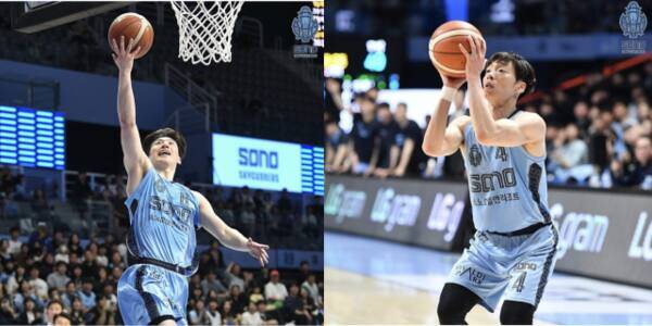 프로농구 고양 소노의 연패 탈출과 2연승을 이끌고 있는 ‘토종 듀오’ 이정현(왼쪽)과 이재도.소노 제공