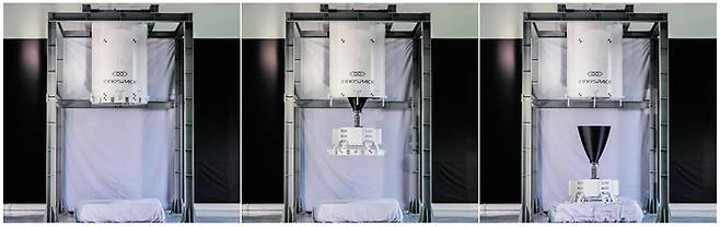 이노스페이스 우주 발사체 ‘한빛-나노’가 1단(상)에서 2단(하) 분리(왼쪽부터)되는 장면. [사진=이노스페이스]