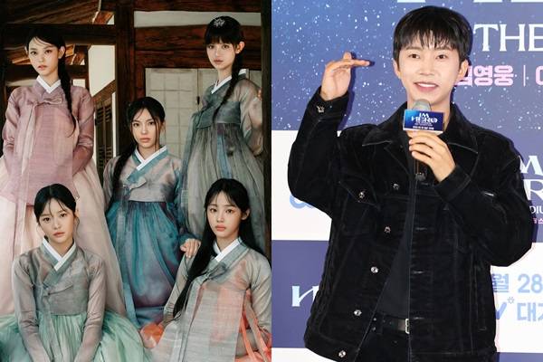 사진 출처= 어도어 제공, 그룹 뉴진스(민지, 하니, 다니엘, 해린, 혜인) /&nbsp;&nbsp;'임영웅 | 아임 히어로 더 스타디움' 언론시사회 및 무대인사에 참석한 가수 임영웅. ⓒ이혜영 기자 lhy@hankooki.com (왼쪽부터)